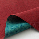 Reversible two sided/double sided Furoshiki Japanese Traditional Cotton Cloth 50cmX50cm Red wave X Green Asanoha