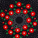 Furoshiki Japanese Traditional Cotton Cloth 50cmX50cm_tsubaki black