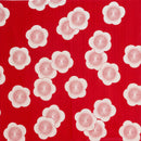 Furoshiki | Japanese 48cm(18.89") double sided /Isa Monyo Reversible Ume Plum Red/Green