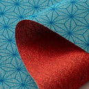 Reversible two sided/double sided Furoshiki 50X50cmJapanese Traditional Polyester Cloth  Green AsanohaXRed